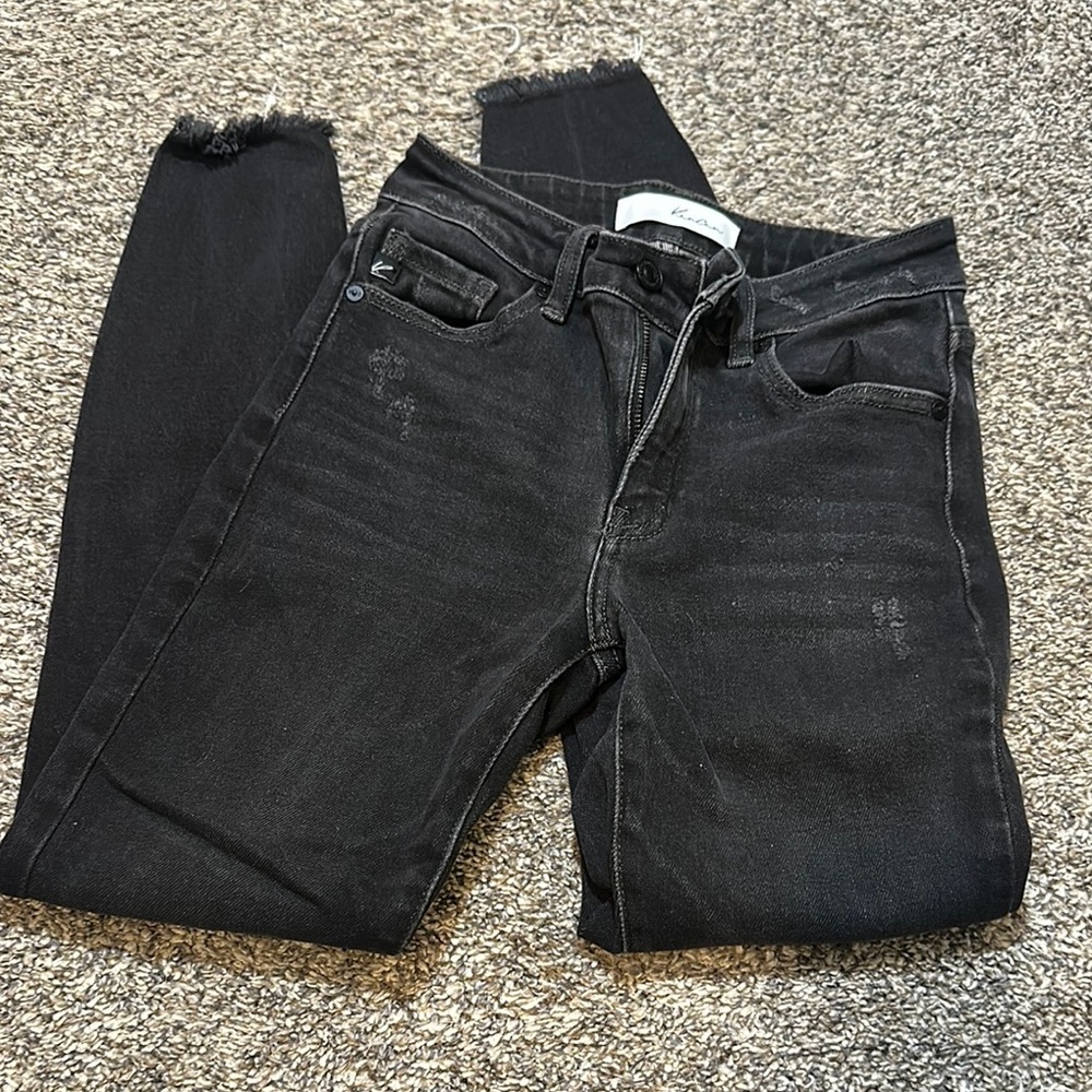 KanCan Women's Distressed Black Skinny Jeans Size 1/24